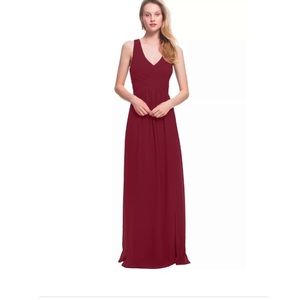 Bill Levkoff Cranberry Chiffon Sleeveless A-line Gown
